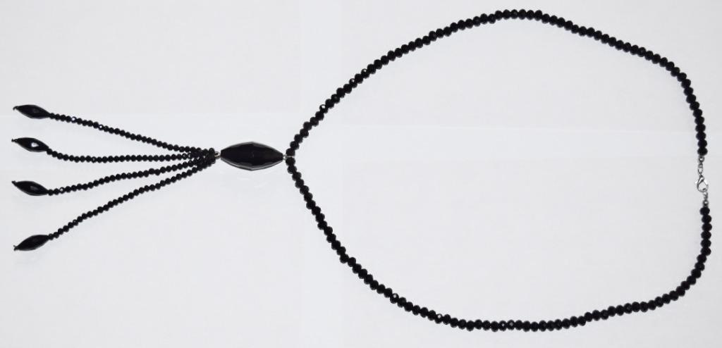 Magnifique sautoir noir, Handtassen en Accessoires, Kettingen, Ophalen, Nieuw, Zwart, Overige materialen