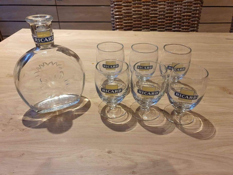 Ensemble Ricard carafe et 6 verres, Enlèvement, Comme neuf