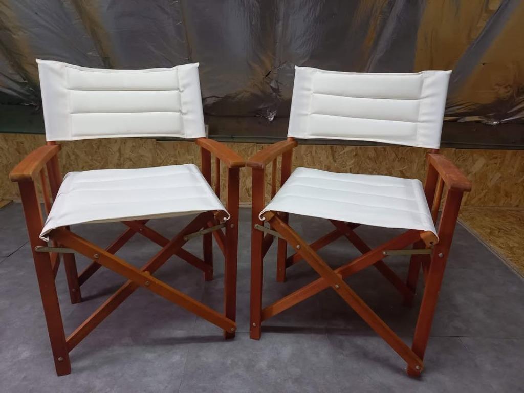 2 regisseursstoelen/tuinstoelen, Ophalen, Twee, Wit, Nieuw