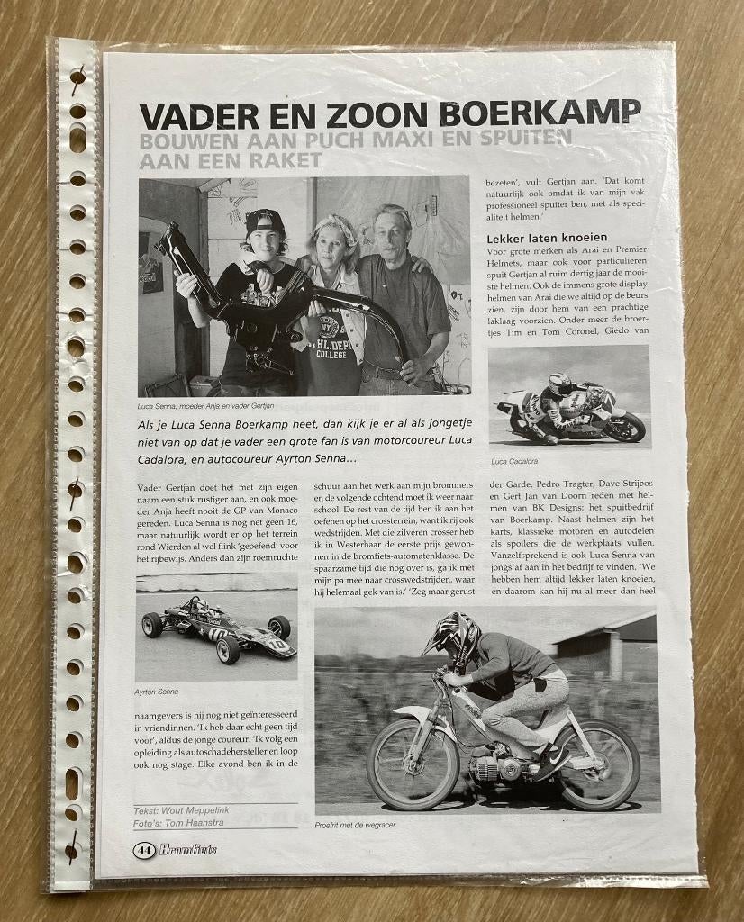 Map met documentatie Vader en zoon Boerkamp Puch Maxi, Fietsen en Brommers, Verzenden, Zo goed als nieuw