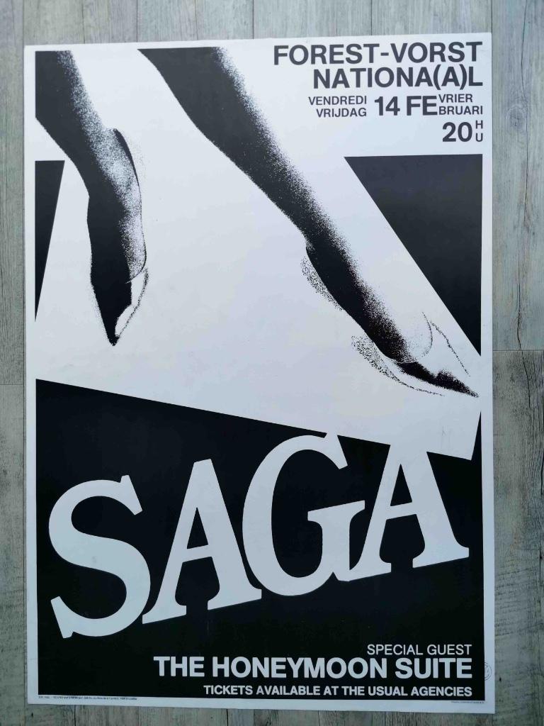 SAGA - CONCERTPOSTER - ORIGINEEL - 70/100 CM, Rechthoekig Staand, Deurposter of groter, Ophalen of Verzenden, Zo goed als nieuw