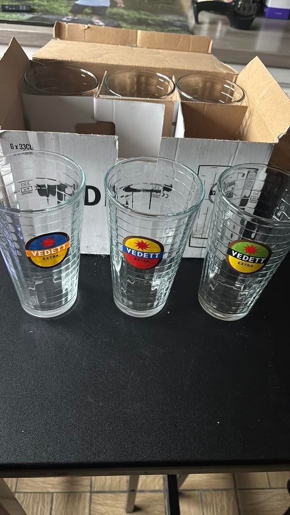 Vedett glazen, Verzamelen, Ophalen of Verzenden, Nieuw, Bierglas