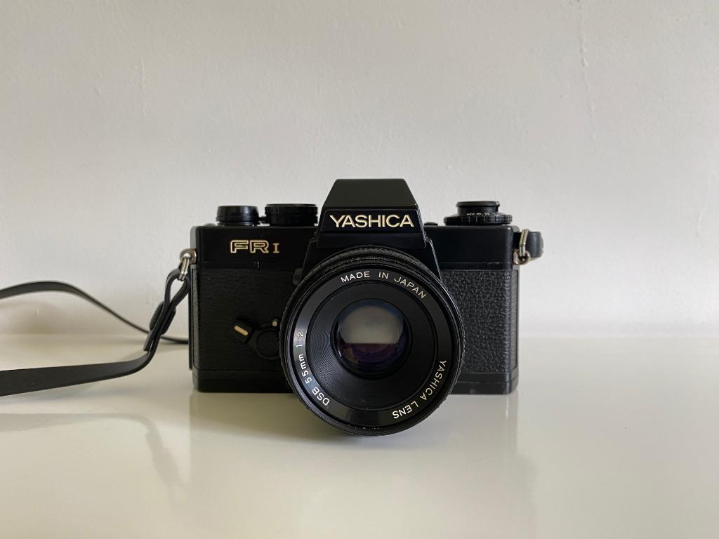 Yashica FR1 + objectifs + filtres + sacoche en cuir, Enlèvement ou Envoi, Utilisé, Reflex miroir, Autres Marques