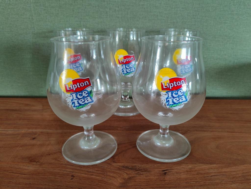 Lot 5 Lipton Ice Tea glazen, Verzamelen, Ophalen of Verzenden, Zo goed als nieuw