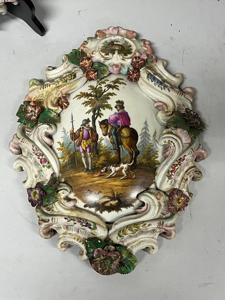Ensemble de 4 Plaques Murales de Dresde (Saxe) Fin XIXe, Antiquités & Art, Antiquités | Porcelaine, Enlèvement