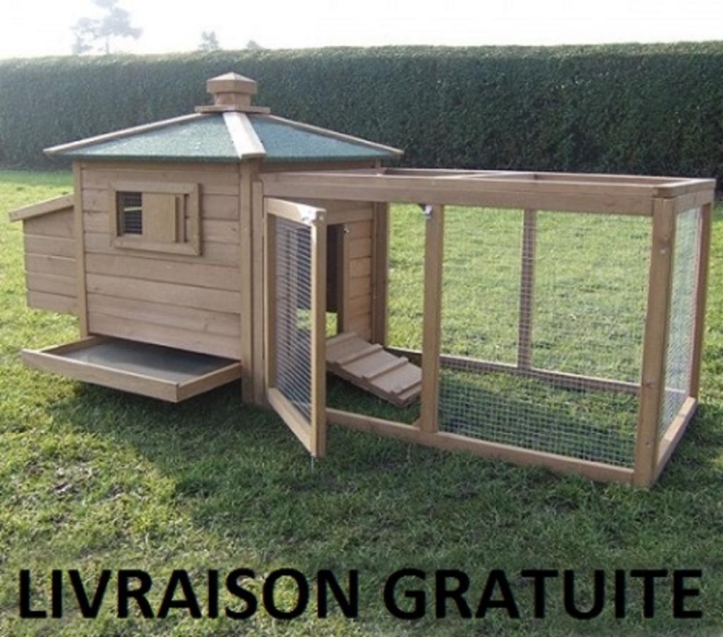 Poulailler XXL abri poule caille clapier lapin enclos poules, Verzenden, Nieuw, Kippenhok of Kippenren