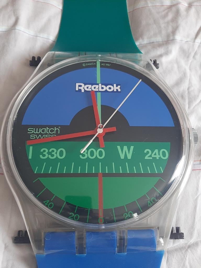 ZELDZAAM! Maxi SWATCH REEBOOK NAUTILUS AG 1987 in topcondit, Verzamelen, Ophalen of Verzenden, Zo goed als nieuw