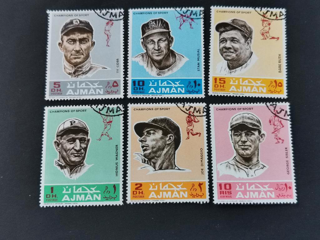 Ajman 1969 - sport - baseball, honkbal, Ophalen of Verzenden, Gestempeld, Midden-Oosten