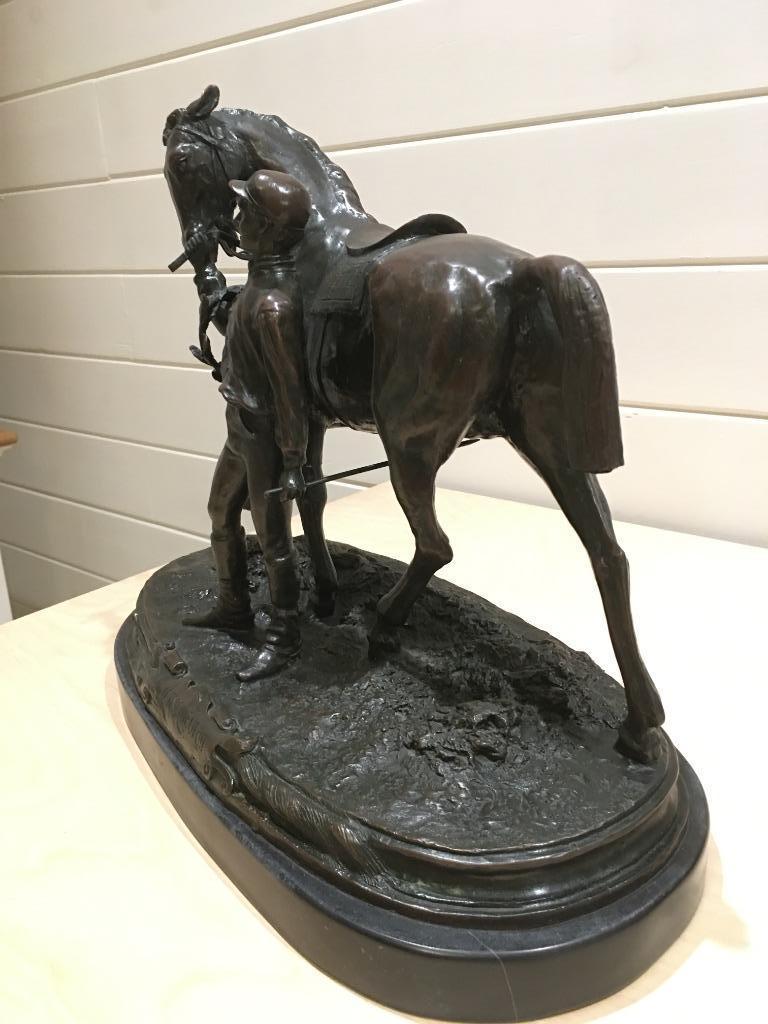 Bronzen beeld van P.J. Mene - Vainqueur !!!, Antiek en Kunst, Ophalen, Brons
