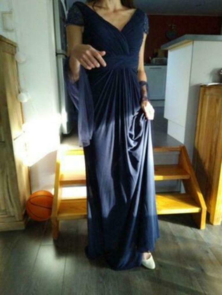 Robe longue de suite, cérémonie, mariage, soirée, taille 36, Enlèvement ou Envoi, Comme neuf, Taille 36 (S), Bleu