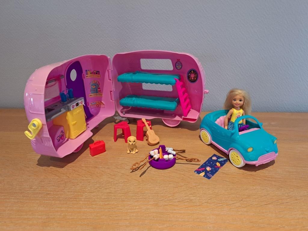 Barbie mini caravan, Ophalen, Zo goed als nieuw, Barbie