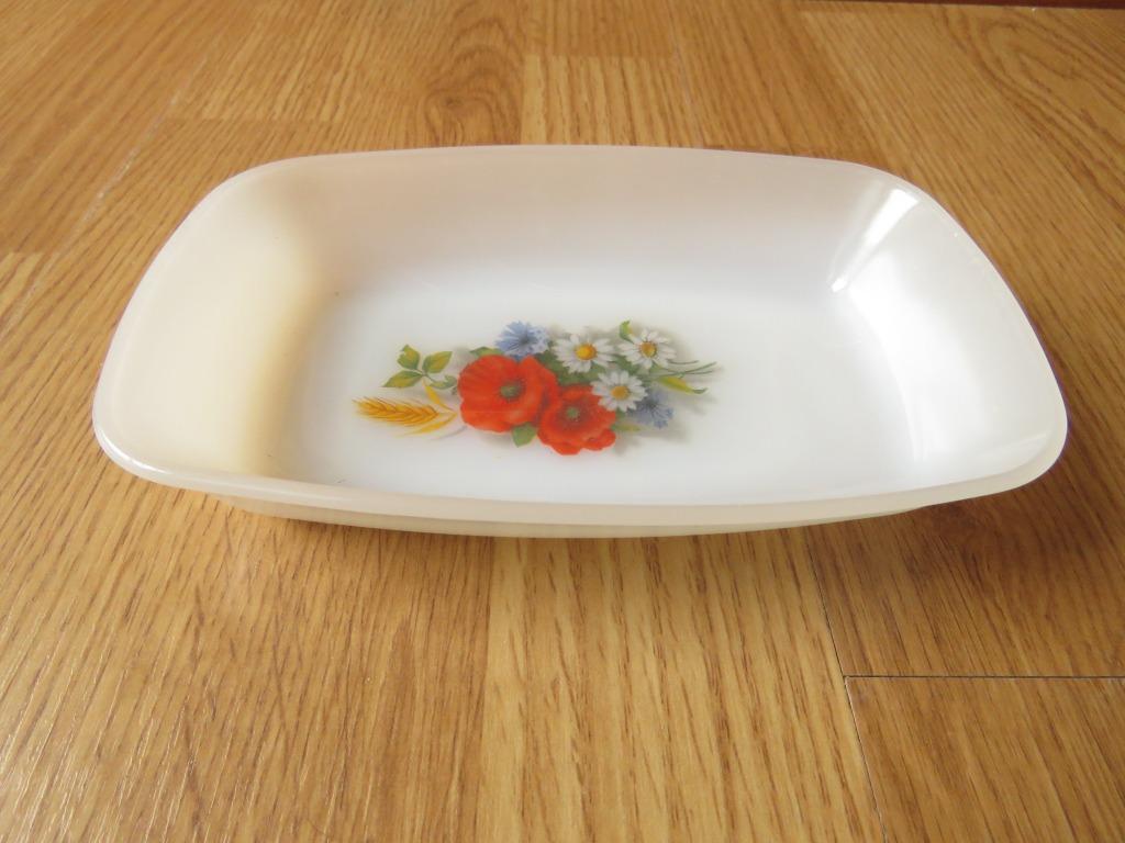 vintage arcopal beurrier motifs fleurs des champs, Enlèvement ou Envoi, Utilisé, Récipient(s)