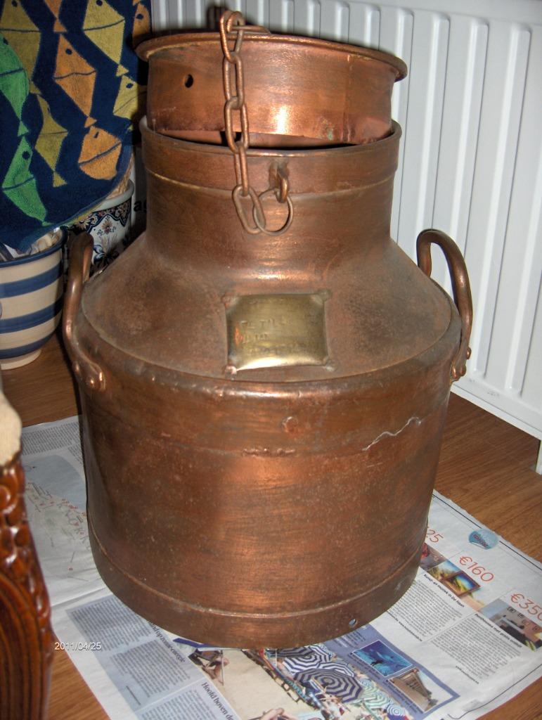 antieke koperen melkkan, Ophalen of Verzenden