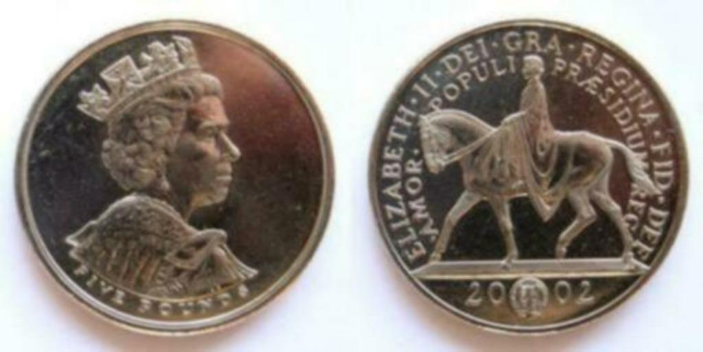five pounds 2002 Golden Jubilee Crown Queen Elizabeth II, Ophalen of Verzenden, Overige landen, Losse munt
