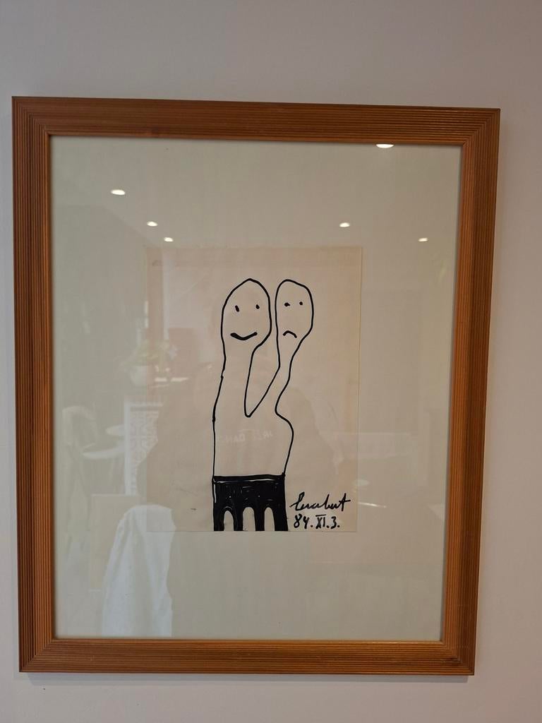 Originele tekening Lucebert 1983, Antiek en Kunst, Kunst | Schilderijen | Modern, Ophalen