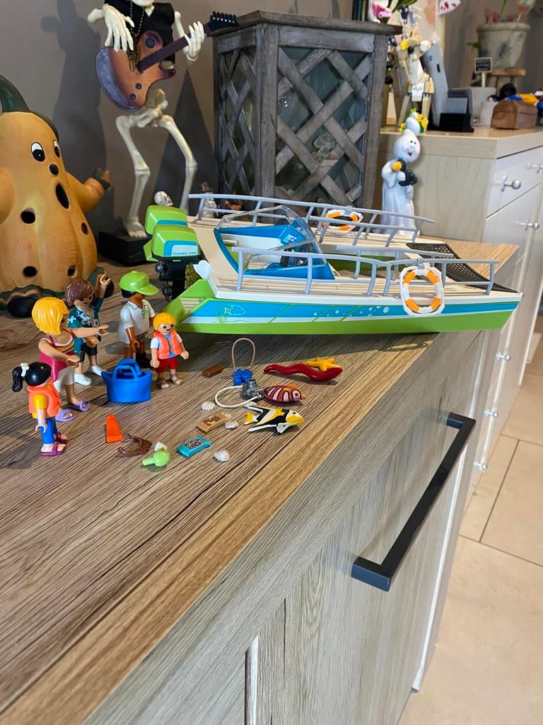 Playmobil 9233 Glasboot met onderwatermotor, Kinderen en Baby's, Speelgoed | Playmobil, Ophalen, Zo goed als nieuw, Complete set
