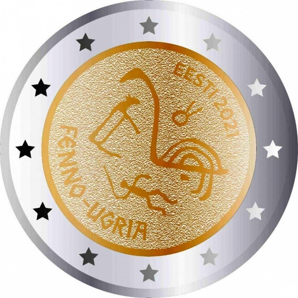 2 euros Estonie 2021 'Fenno-Ungri'a, Enlèvement ou Envoi, Estonie, 2 euros, Monnaie en vrac