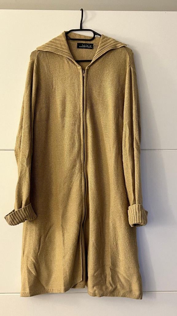 MXY Collections lange pull met rits, Beige, Maat 42/44 (L), Ophalen of Verzenden, Zo goed als nieuw