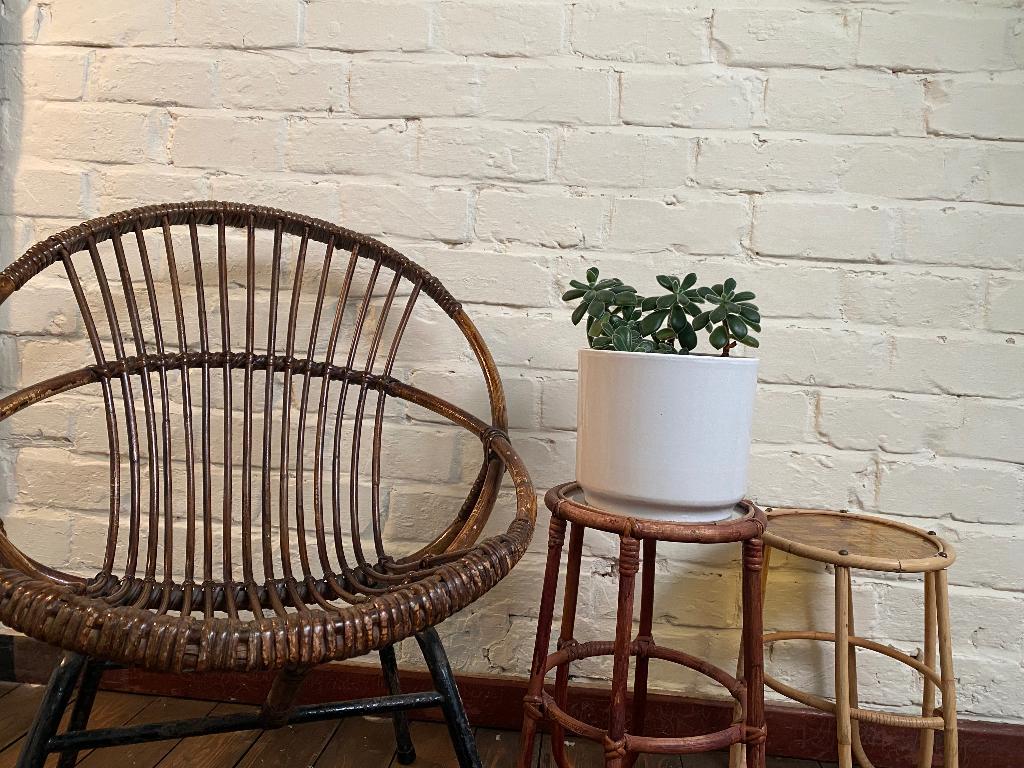 chaise en rotin vintage, Osier ou Rotin, Enlèvement, Vintage  mid-century modern rotan fauteuil, Une personne