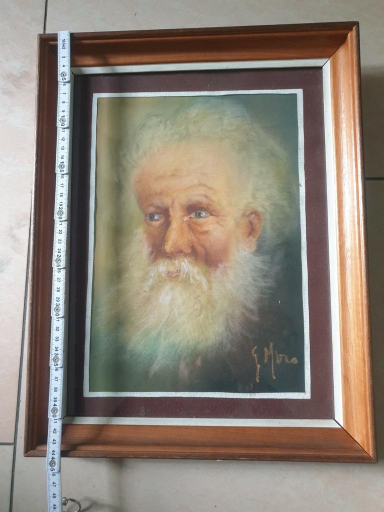 Tableau portrait vieille homme,, Enlèvement ou Envoi