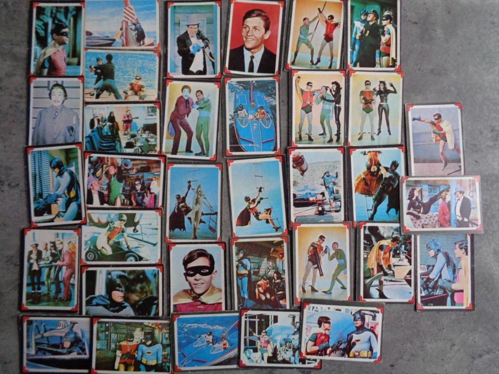 Cartes BATMAN années 1960 Topps 34x Adam West et Burt Ward d, Envoi