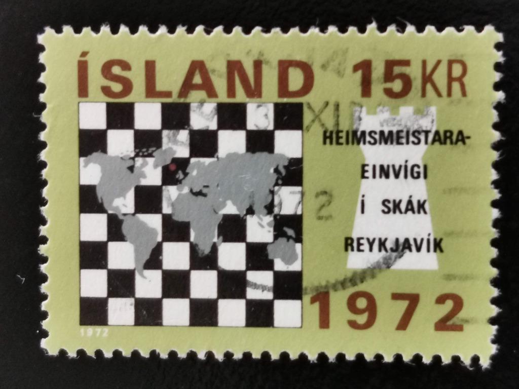 Islande 1972 - Championnat du monde d'échecs - carte, Enlèvement ou Envoi, Islande, Affranchi