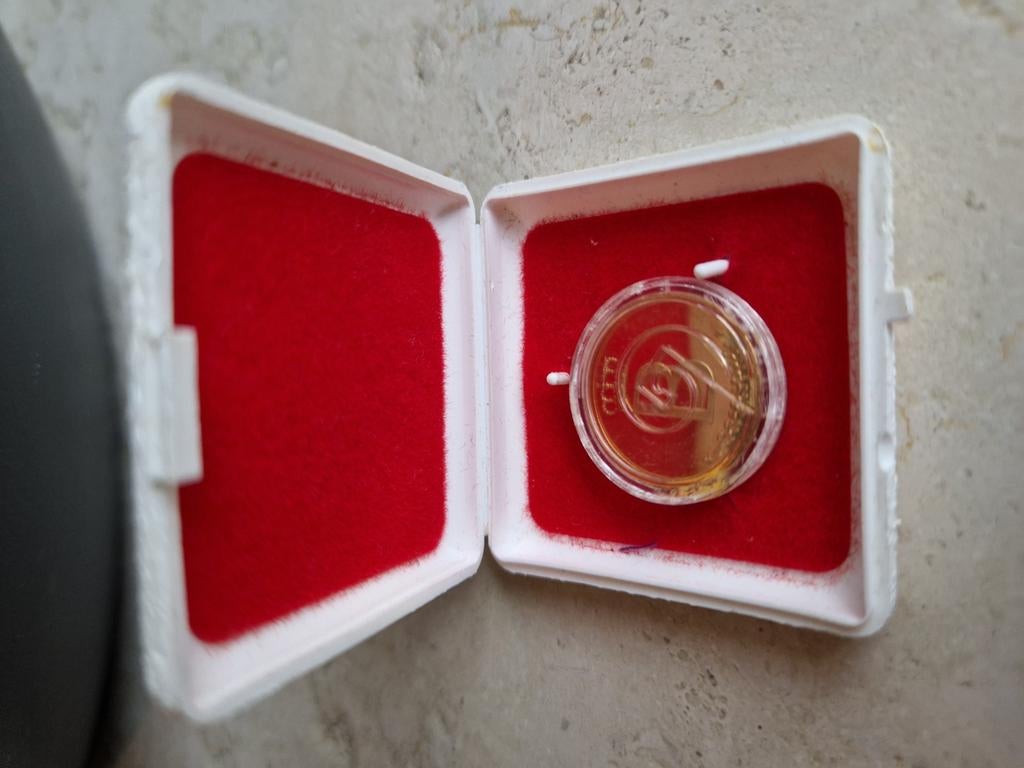 Gouden munt koning Boudewijn 1976 originele doosje, Ophalen, Goud