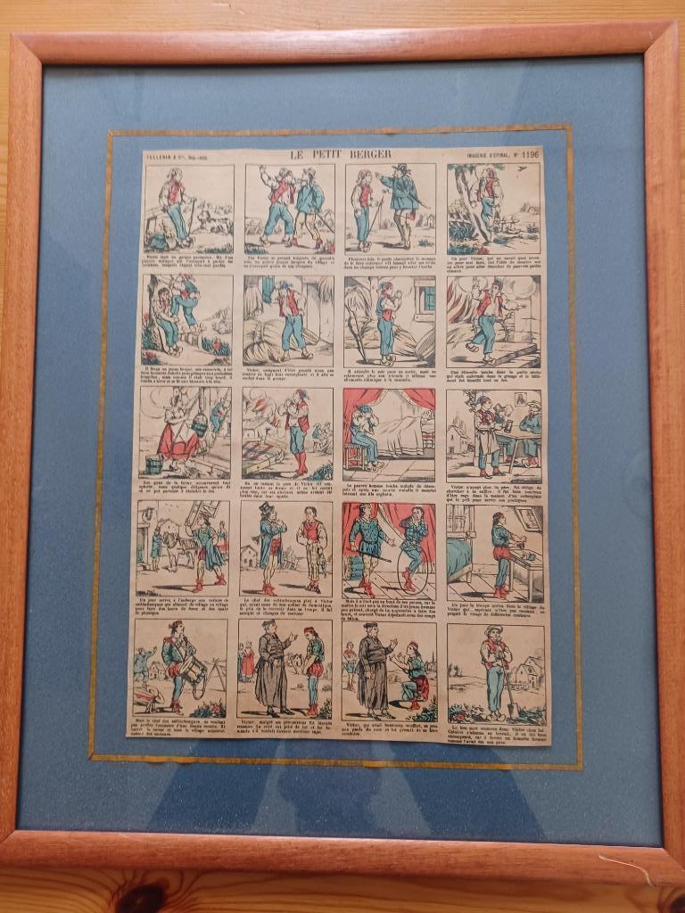 Gravure d'Epinal couleur sous cadres en verre, Antiquités & Art, Enlèvement, Gravure
