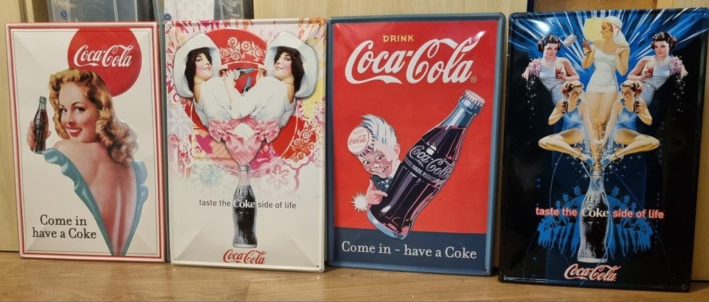 Plaques metal Coca cola 70 eur les 4, Collections, Enlèvement ou Envoi, Utilisé