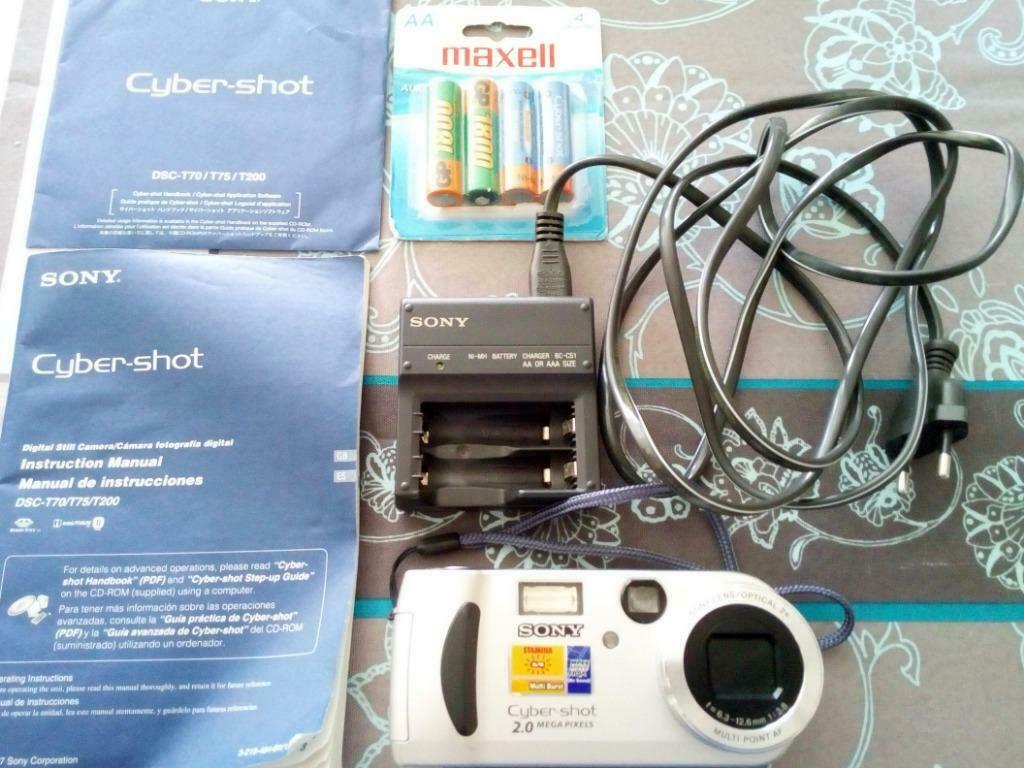 Appareil photo digital Sony DSC-P51 + chargeur piles + mém., Enlèvement ou Envoi, 4 à 7 fois, Compact, Comme neuf