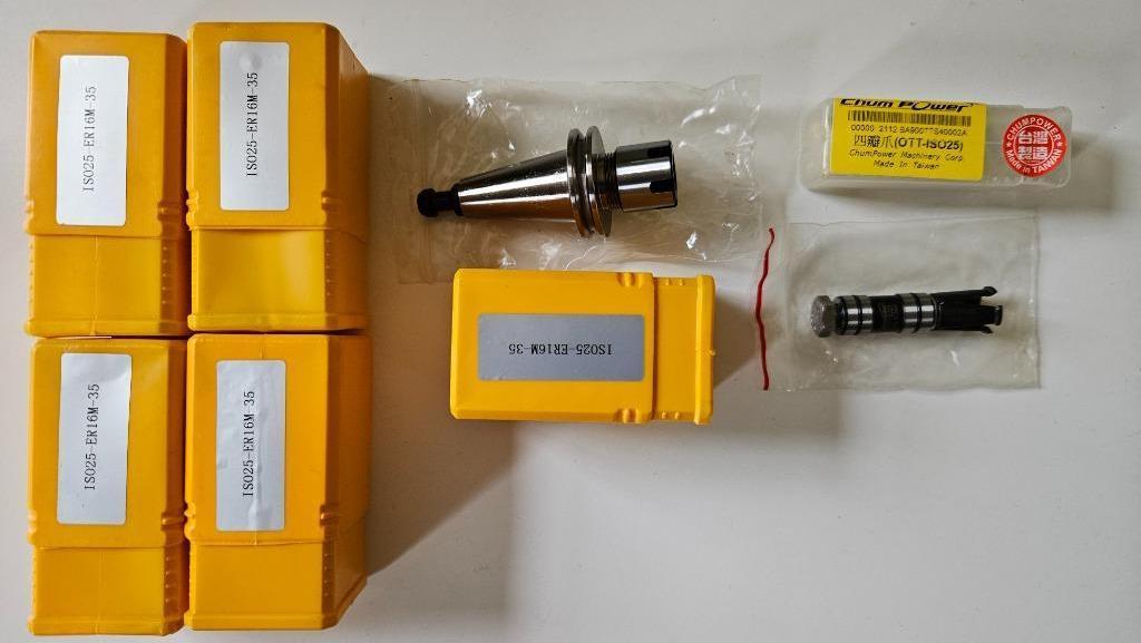 Gripper ISO25 + 5x gereedschapshouder ISO25 ER16, Bricolage & Construction, Outillage | Fraiseuses, Neuf, Enlèvement ou Envoi