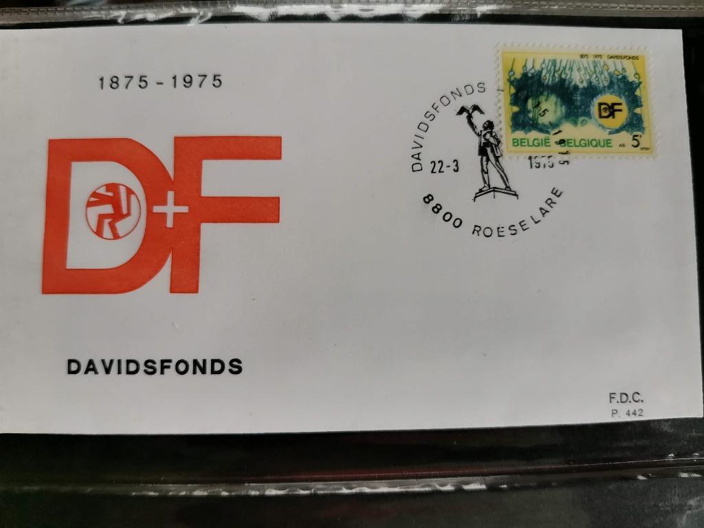 FDC Belgique 1975 - Centenaire du Fonds Davids, Enlèvement ou Envoi, Affranchi, Oblitération 1er jour