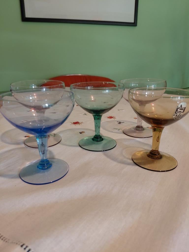 Verres en cristal vintage des années 1950., Enlèvement ou Envoi