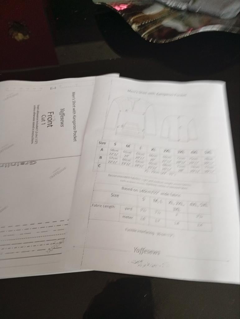 Patron de couture sweat homme, Enlèvement ou Envoi, Comme neuf, Homme