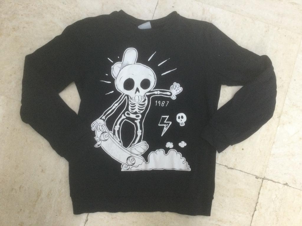 Longsleeve ☠️ + MUTS Zwart  (fluorescerend !), Garçon ou Fille, Enlèvement ou Envoi, Chemise ou À manches longues, Lc waikiki