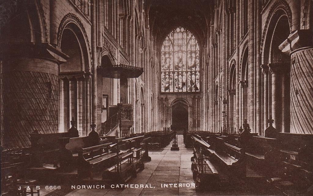 ANGLETERRE - Cathédrale de Norwich : intérieur, Envoi, Non affranchie, Angleterre