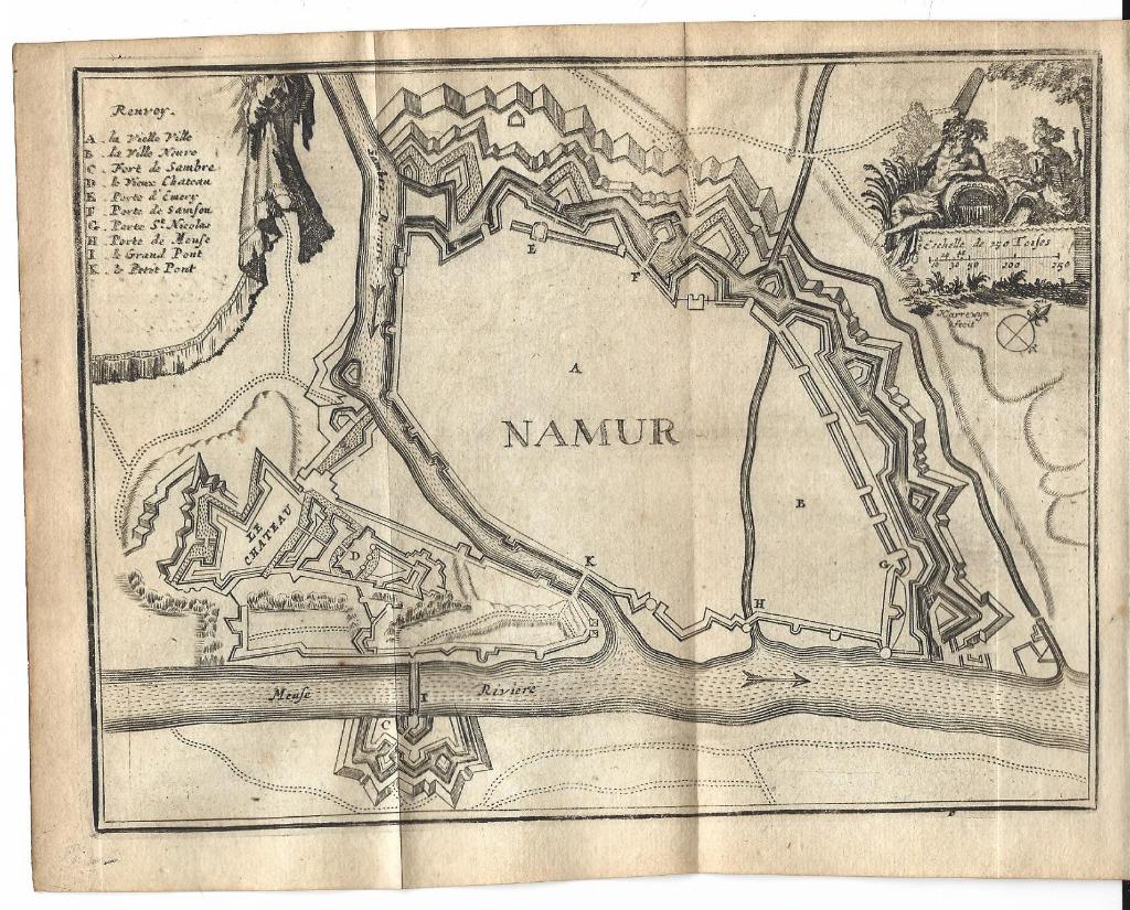 1720 - Plan de Namur, Boeken, Atlassen en Landkaarten, Verzenden