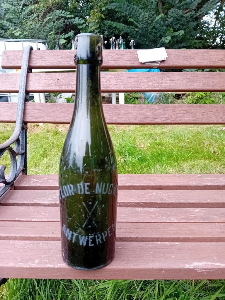 Oude vintage bierfles Flor De Nucker Antwerpen, Enlèvement ou Envoi, Utilisé