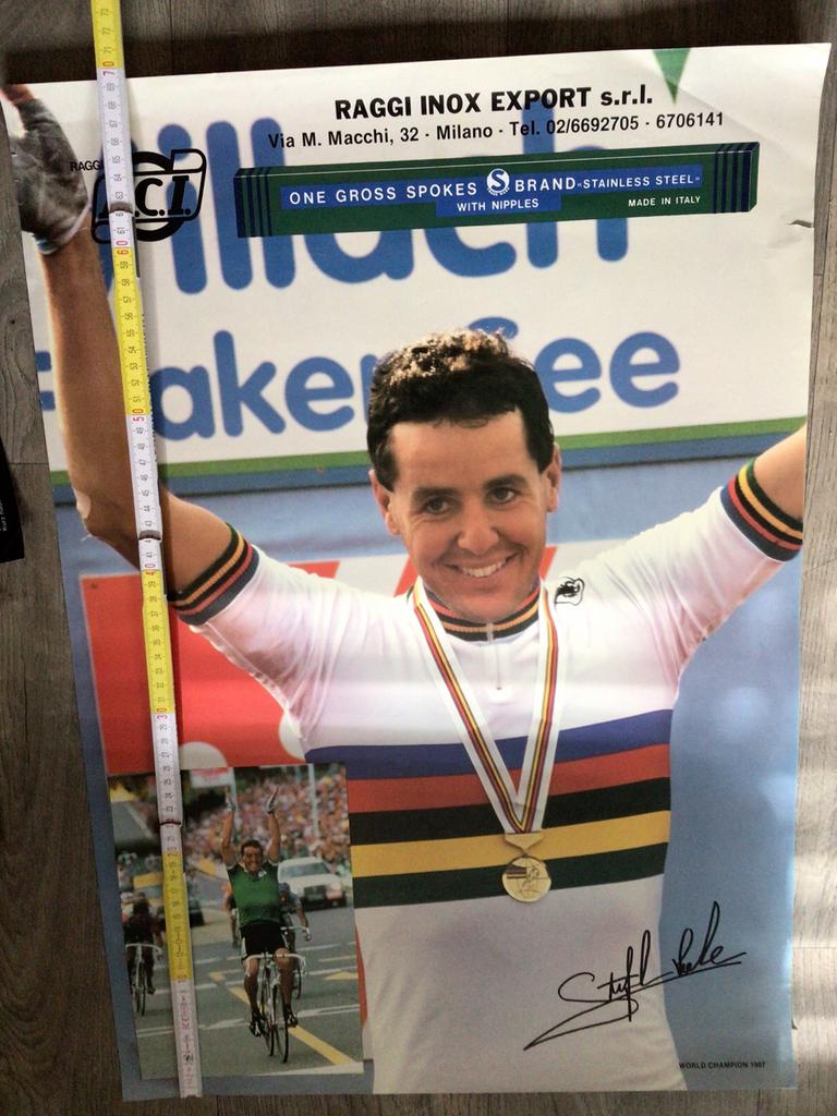 Wielerposter 1987 wk team carrera stephen roche, Verzenden