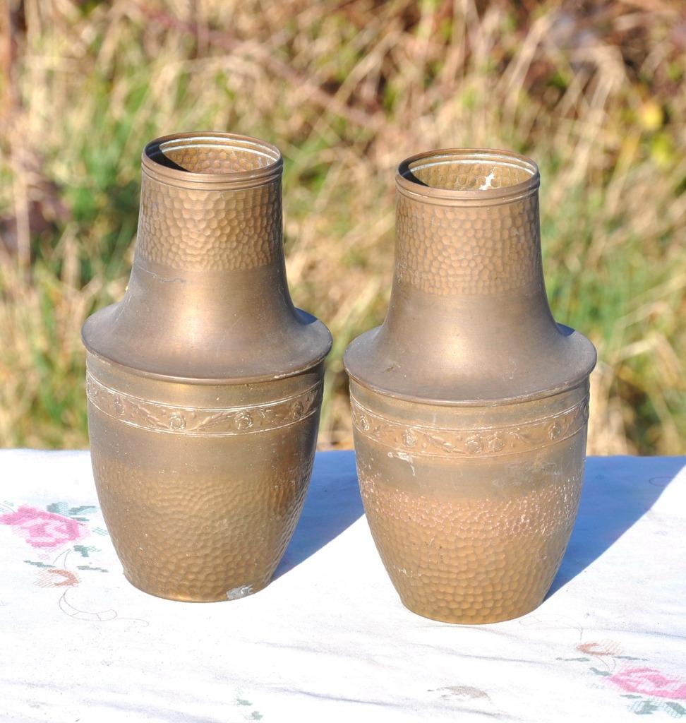 paire de vase en cuivre martelé, Enlèvement ou Envoi, Cuivre