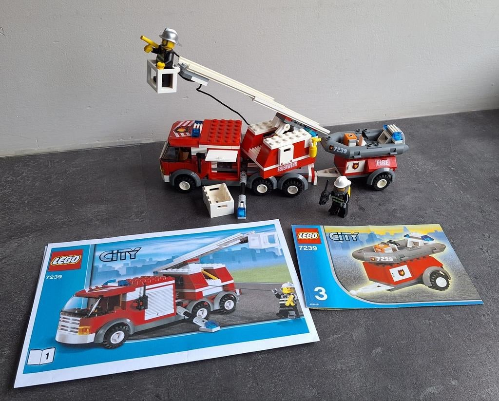 Lego City 7239: BRANDWEERWAGENS, vrachtwagens, accessoires, Kinderen en Baby's, Speelgoed | Duplo en Lego, Ophalen of Verzenden