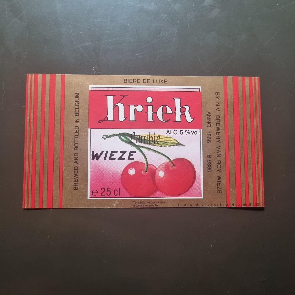 Etiquette Wieze Kriek, Enlèvement ou Envoi