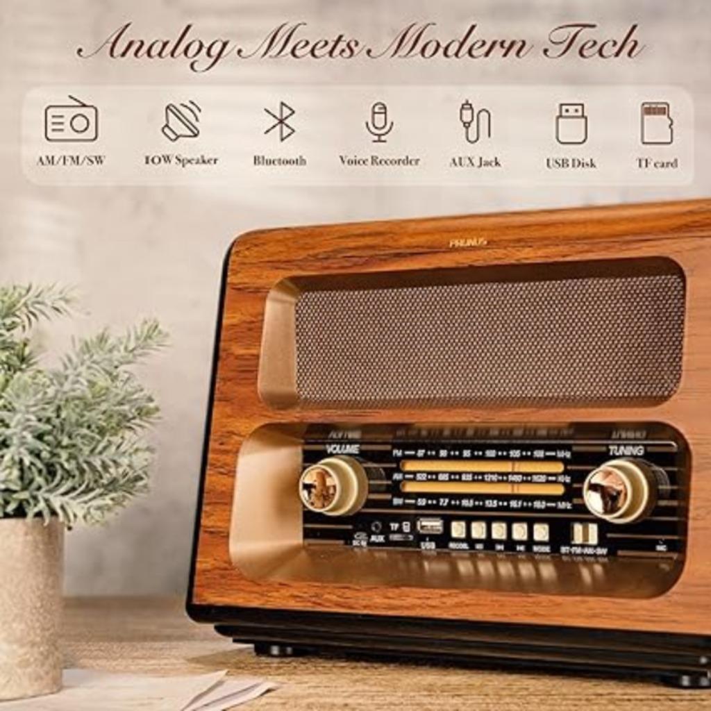 Radio Bluetooth vintage PRUNUS LIVRAISON RAPIDE ET GRATUITE, Neuf, -, -, PRUNUS