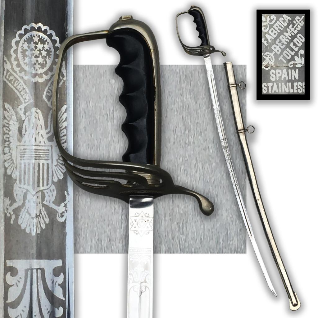 🚨US Rare & beau sabre américain M 1902 BERMEJO ORIGINAL N1, Collections, Objets militaires | Seconde Guerre mondiale, Armée de terre
