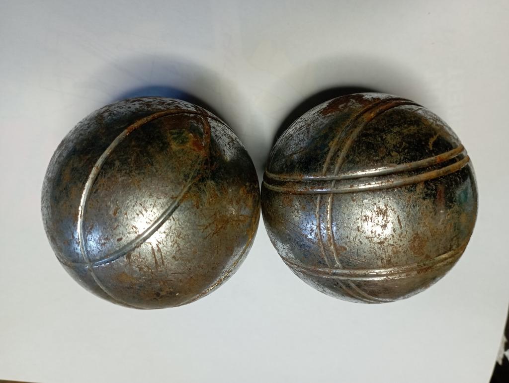 2 petanque ballen  + ou - 740 gr / gravur 720, Ophalen, Gebruikt
