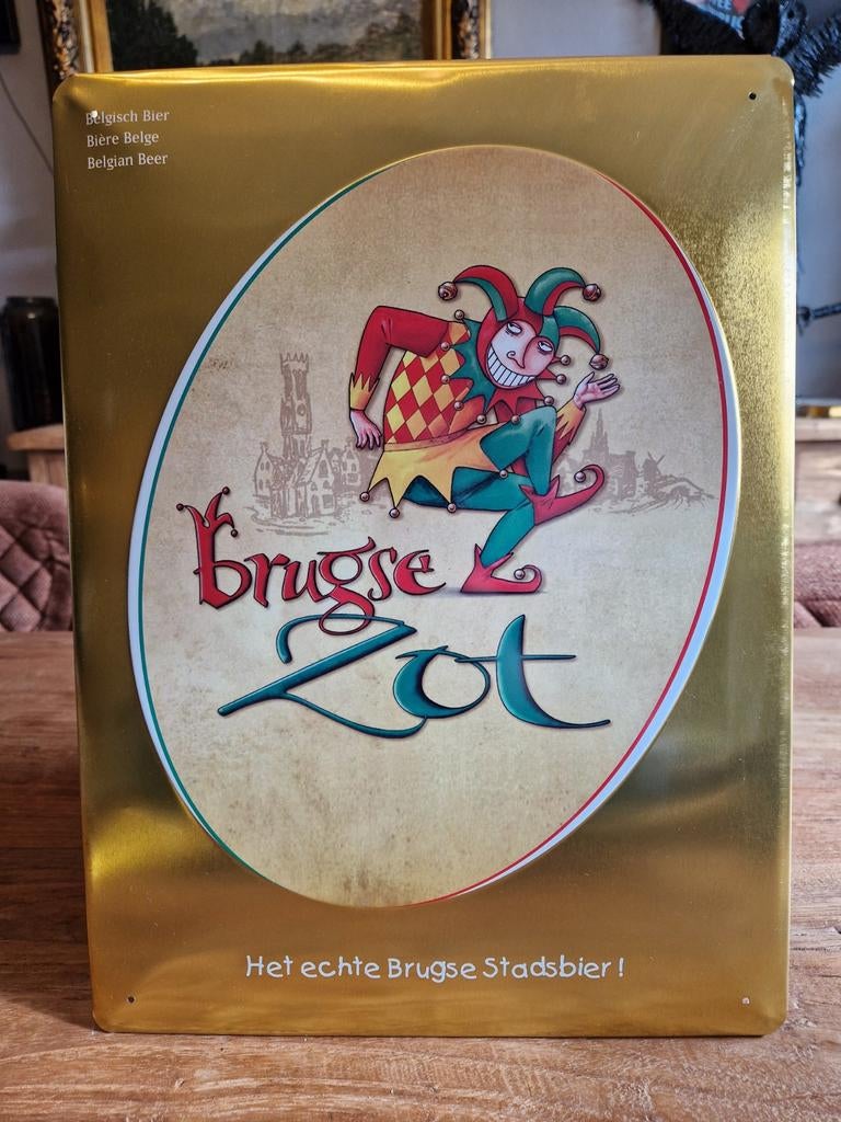 Blikken reclamebord Brugse Zot Nieuw, Enlèvement ou Envoi