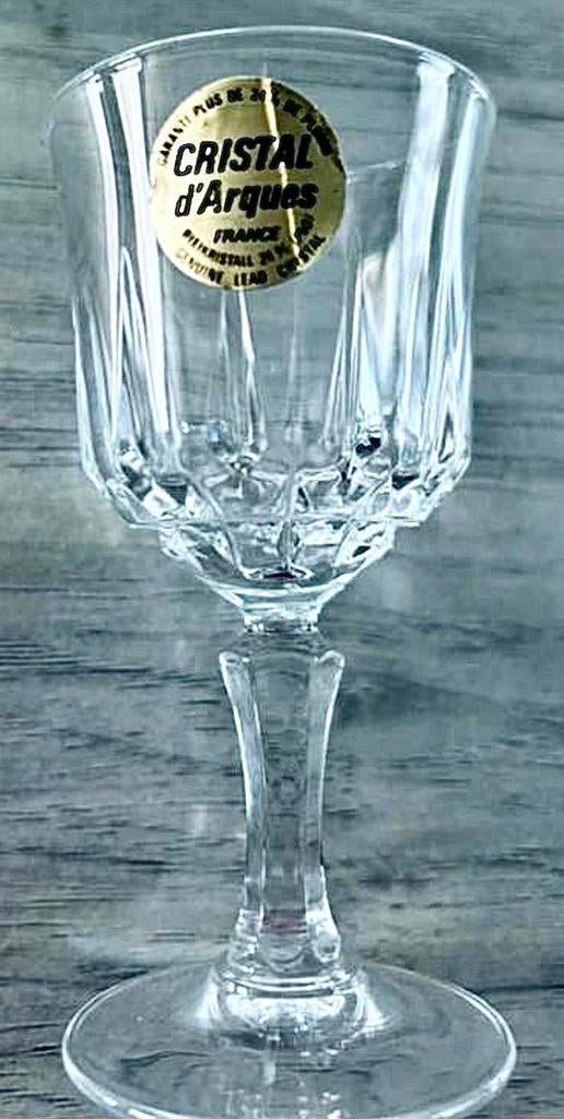 Lot 9 verres à pied Cristal d’Arques, Antiquités & Art, Enlèvement ou Envoi