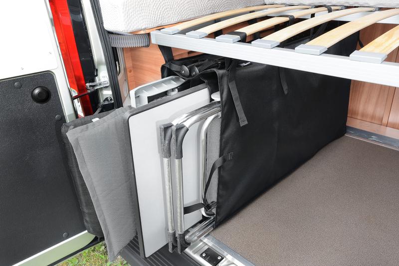Verticale draagzak l hangtas stoelen,tafel.Onder bed camper., Caravans en Kamperen, Mobilhome-accessoires, Ophalen, Gebruikt