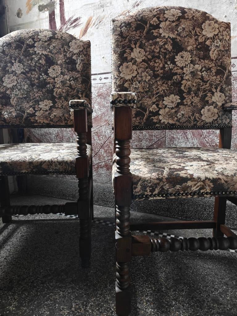 Twee beklede stoelen in Lodewijk Xiii-stijl, Huis en Inrichting, Stoelen, Twee, Ophalen