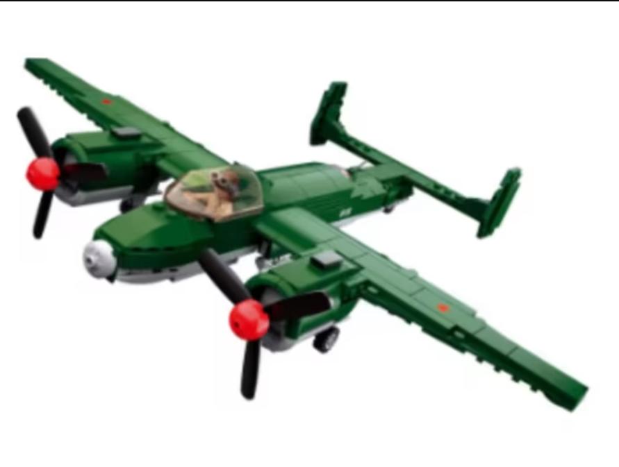Bouwblokken set Militair - WW2 TU-2 Bomber (311 blokjes), Hobby en Vrije tijd, Modelbouw | Vliegtuigen en Helikopters, Nieuw, Ophalen of Verzenden